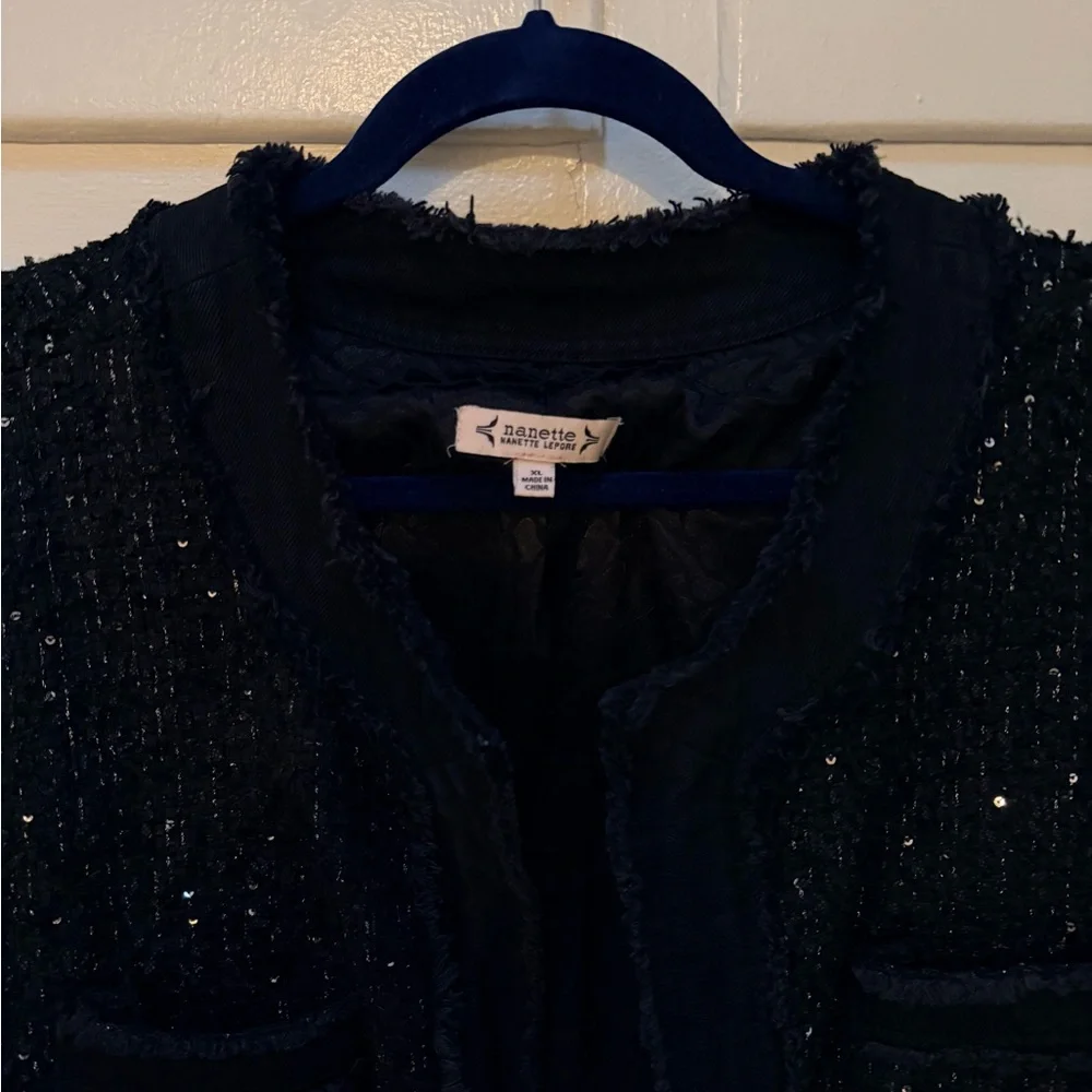Nanette Lepore Black Tweed Blazer - Picture 3 of 15